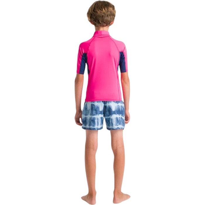 2024 C-Skins Junior NuWave X Short Sleeve Rash Vest C-NLYSSJ - Lipstick / Slate / Multi